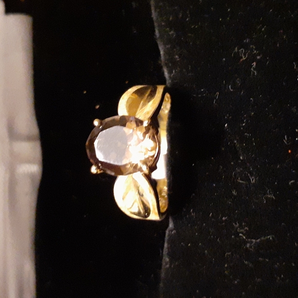 10K YELLOW GOLD SMOKY TOPAZ RING NWT